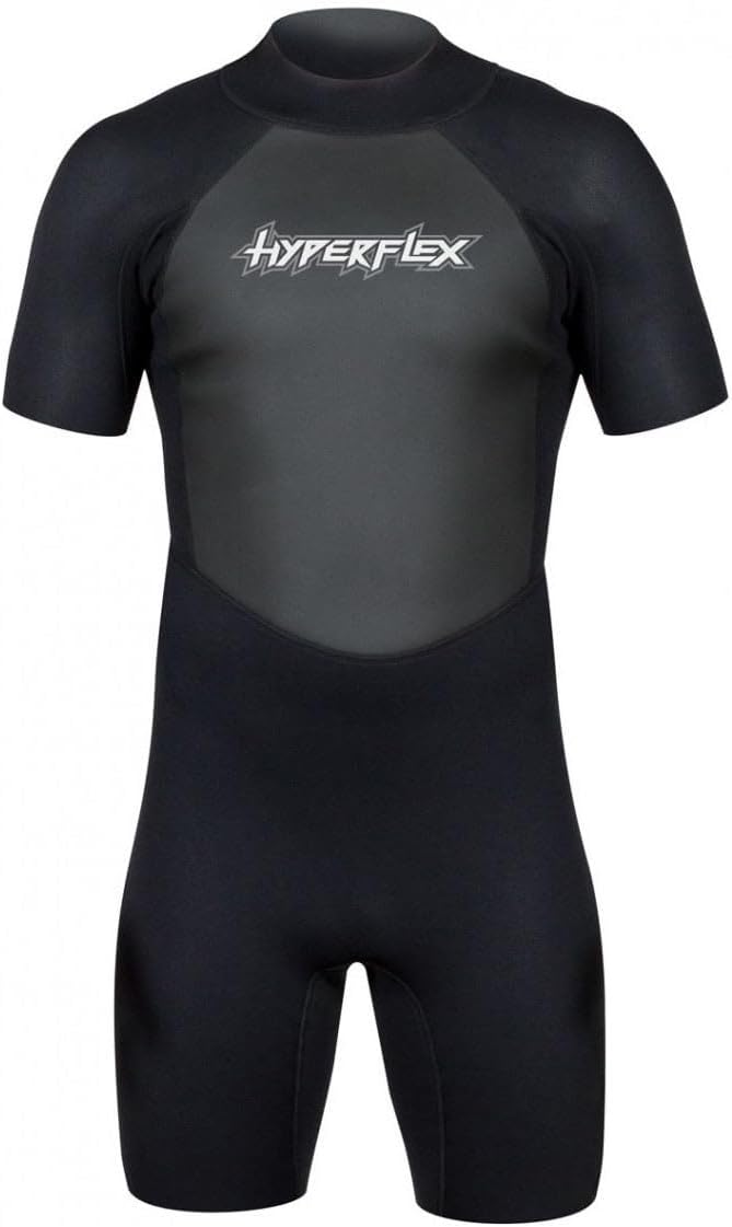 Hyper Flex Men's and Women's 2.5mm Shorty Springsuit Wetsuit – SURFING, Water Sports, Scuba Diving, Snorkeling - Comfort, Flexible, Anatomical Fit, Adjustable Collar, Back-Zip - Image 1